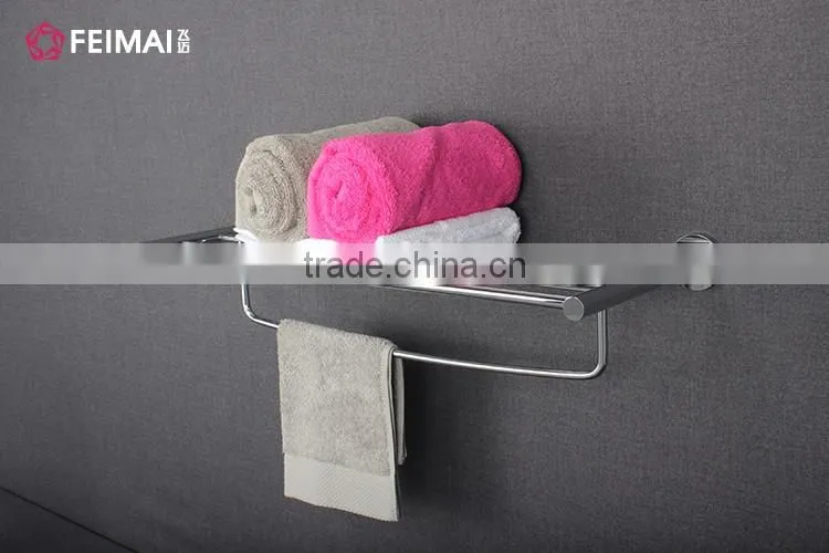 Bathroom Accessories Brass Chrome Finishing Towel Holder Double Rack