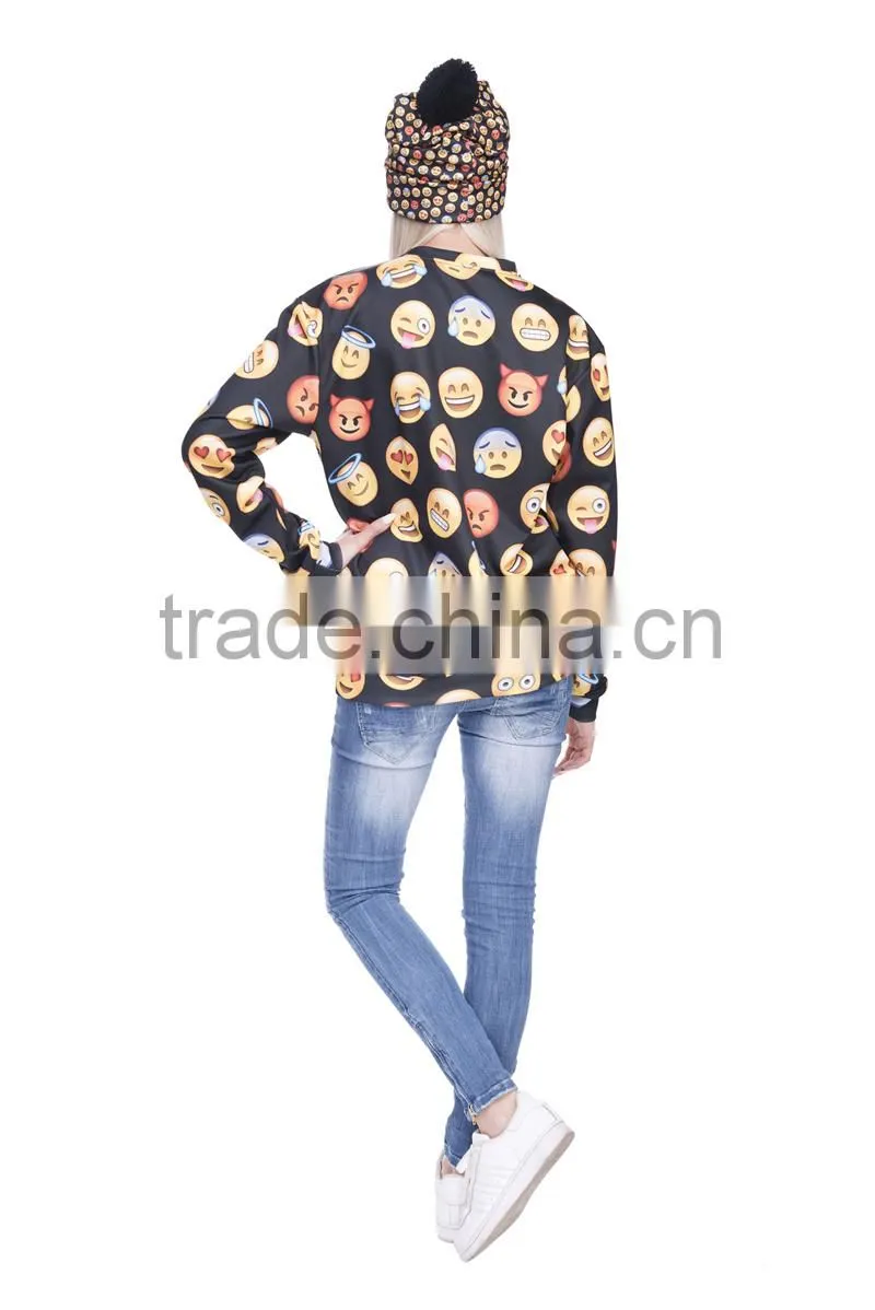Custom design high quality cheap crewneck emoji sweatshirt