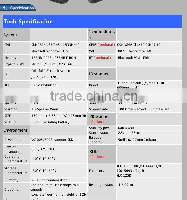 New Low Price High Resolution Win CE Inventory Handheld Terminal