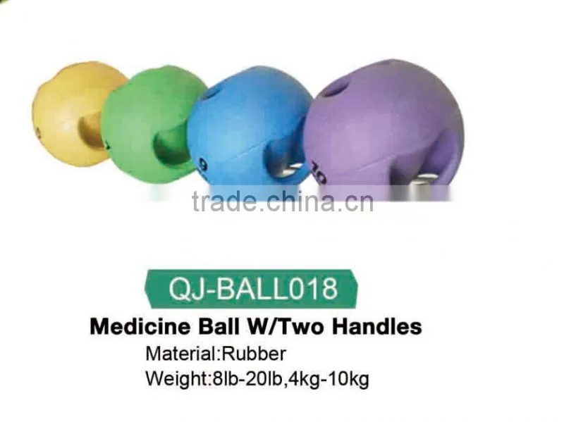 Hot Sell Rubber Medicine ball with two handles