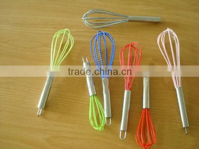 High quality food grade non stick silicone coated whisk