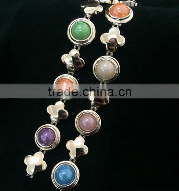 Cheap Plastic Pearl Beaded Lace Trim for Wedding Dress