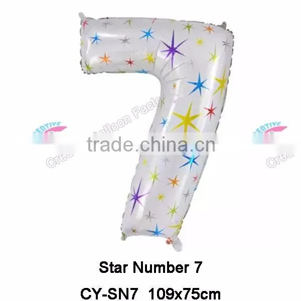 New Design 40Inch Star Number Balloon Helium Foil Balloon