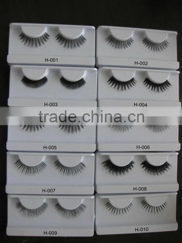 OEM service 100% human hair made natural false eyelash