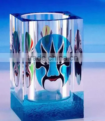 Custom Design Chinoiserie Office Crystal Pen Holder