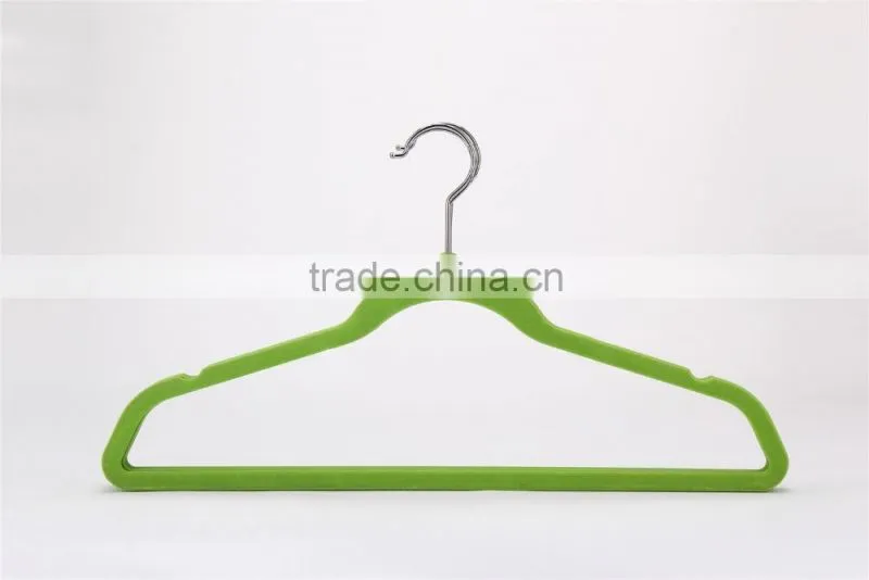 Standby Indoors Use Flocked Coat Hanger with a Notch