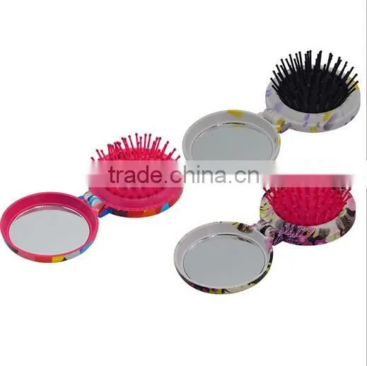 Customized Logo Girls Pocket Makeup Compact Mirror with Comb