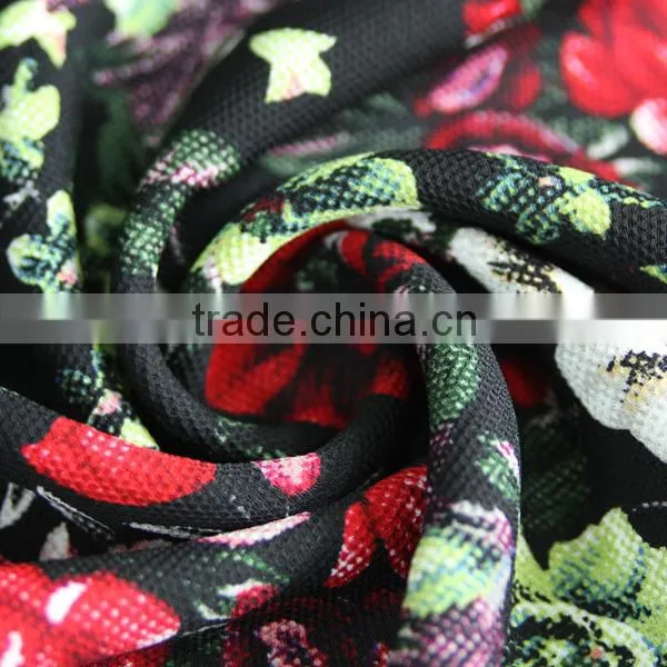 2015 new jacquard style 100% pinrted polyester fabric