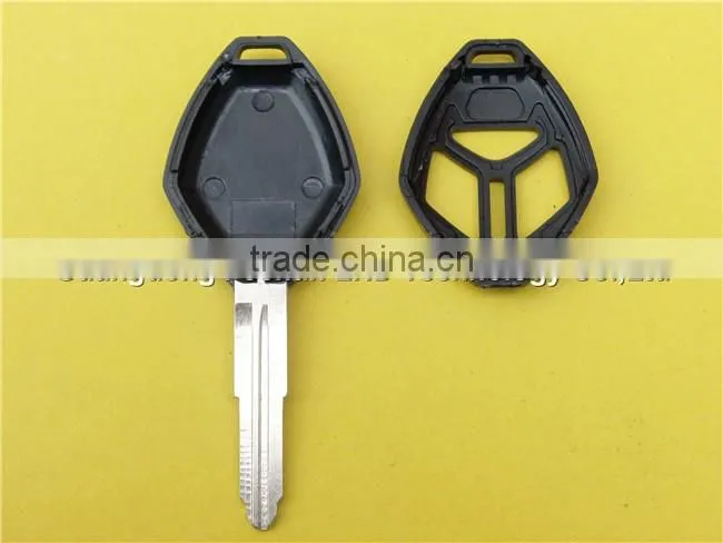 Replacement 3 Buttons With Logo Uncut Right Groove Blade Remote Blank Fob Key Case Shell For Mitsubishi Car Key