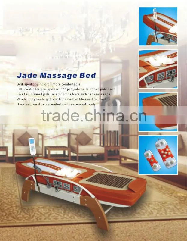 2013 New Beautiful Portable Vibrate Wooden Economical Thermal Jade Massage Table