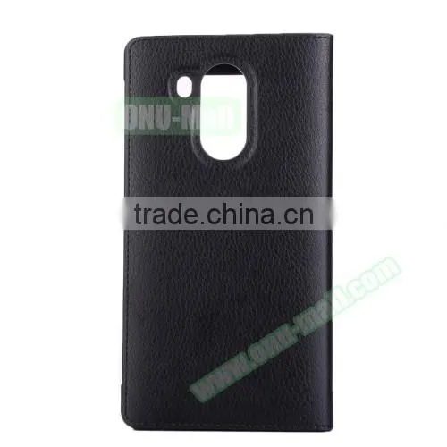 2016 new products leather flip case for huawei mate 8, phone cover case with call display ID