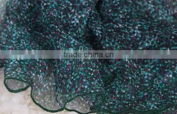 Floral and dots pattern silk scarf ,wholesale