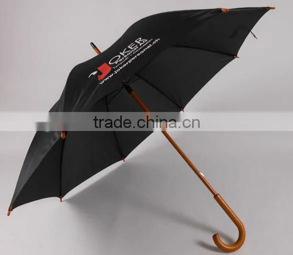 23 inches black color wooden handle umbrella wholesaler