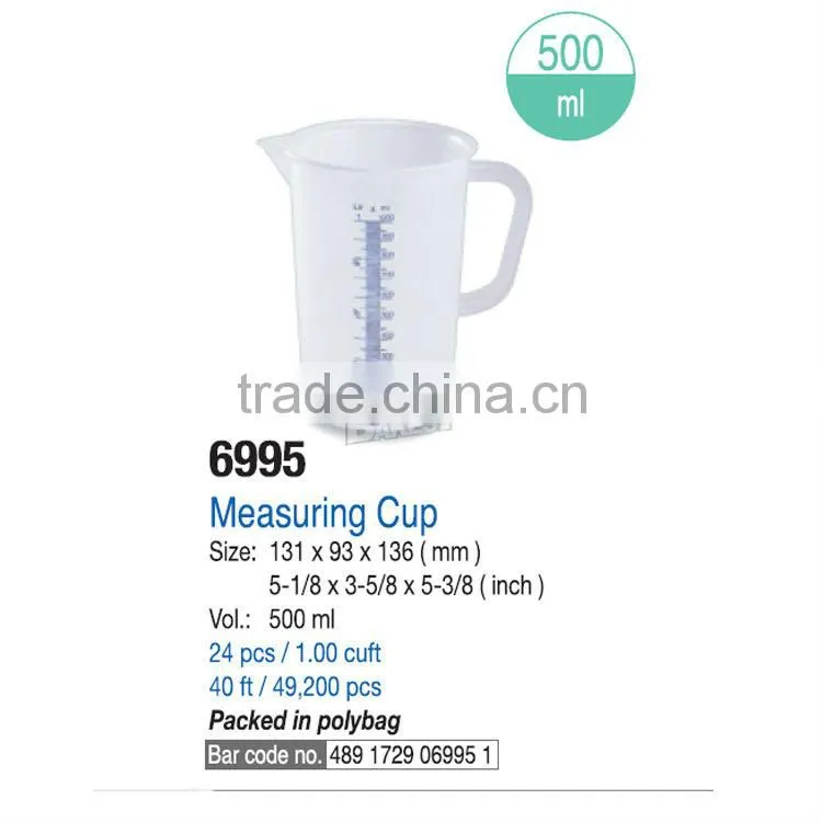500ml Best PP Polypropylene plastic measuring cup with clear scale kitchenware tools measurement instrument