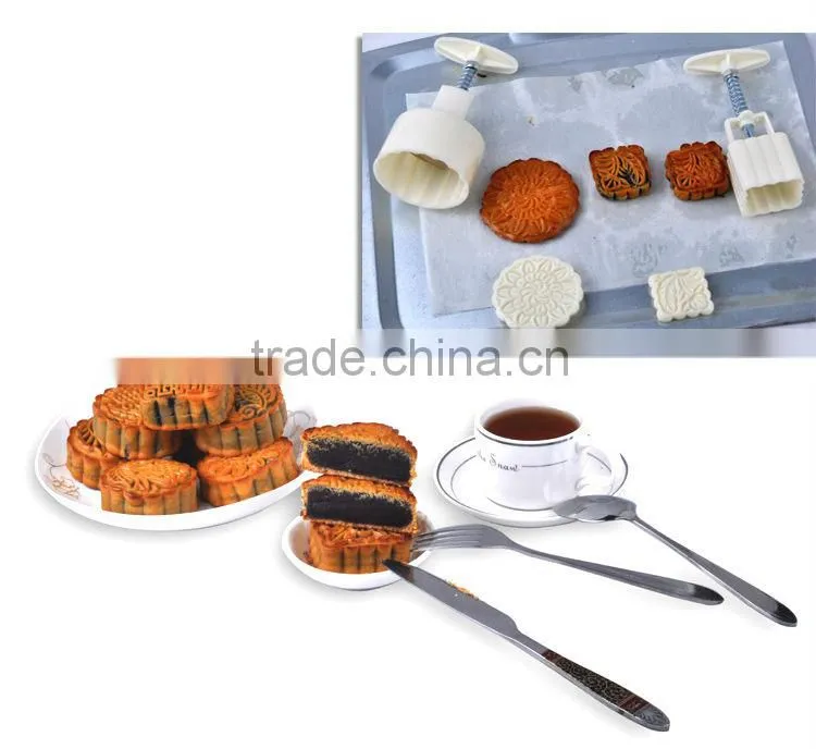 best 83g square shaped plastic moon cake mold plunger mould set with various designs stamps patterns maker