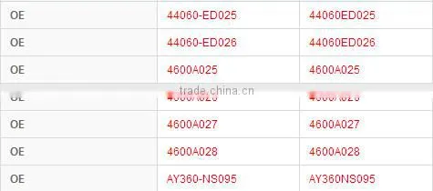4600A028 44060ED026 4600A025 1606226780 44060ED025 S924 for Nissan Tiida brake shoe thickness