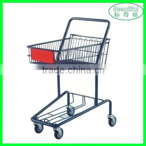 Hand Push Metal Shopping Cart/Trolley with Wheels