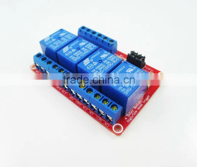 Optocoupler H/L Level Triger for Arduino DC 12V 4-Channel 4-CH Relay Module