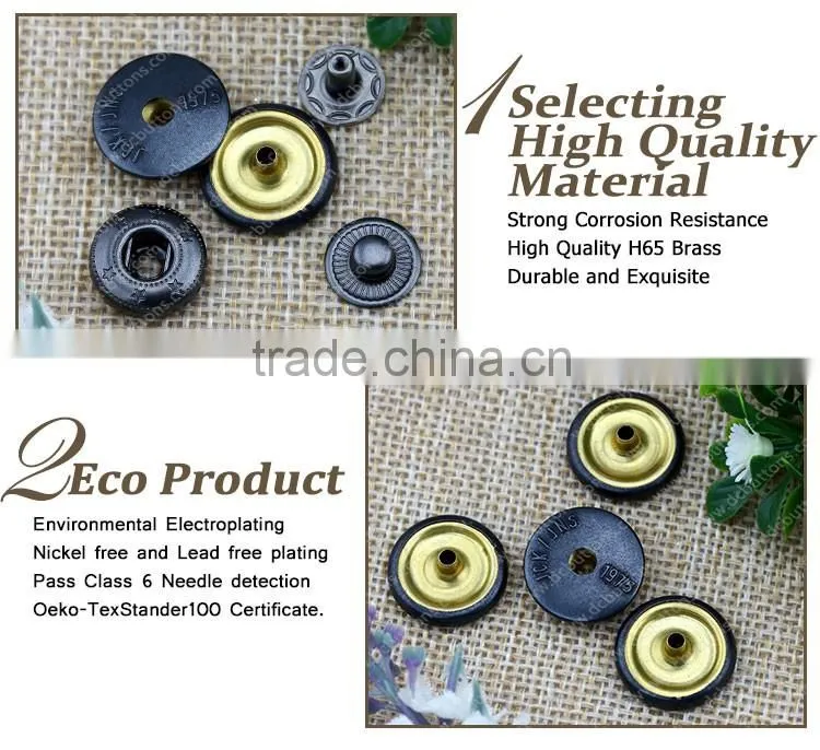 Hot selling custom logo leather metal snaps button for jean pant