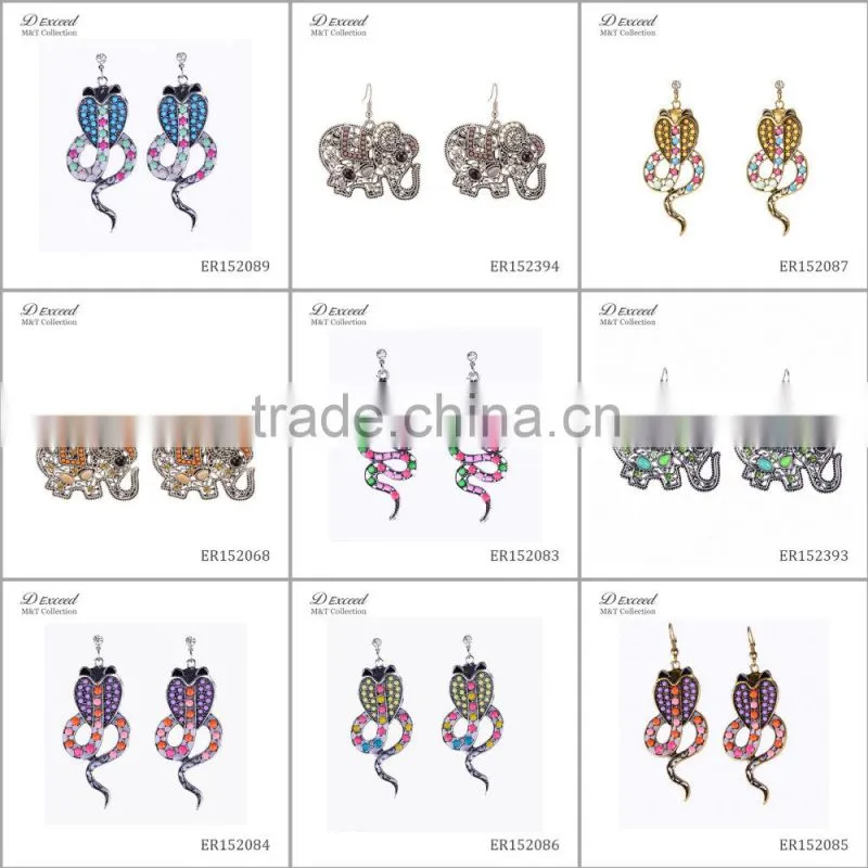 2016 new design wholesale cute animal snake drop earrings for free sample