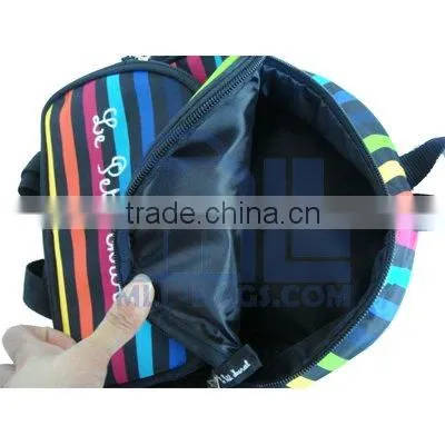microfiber colors lines backpack school bag for kids