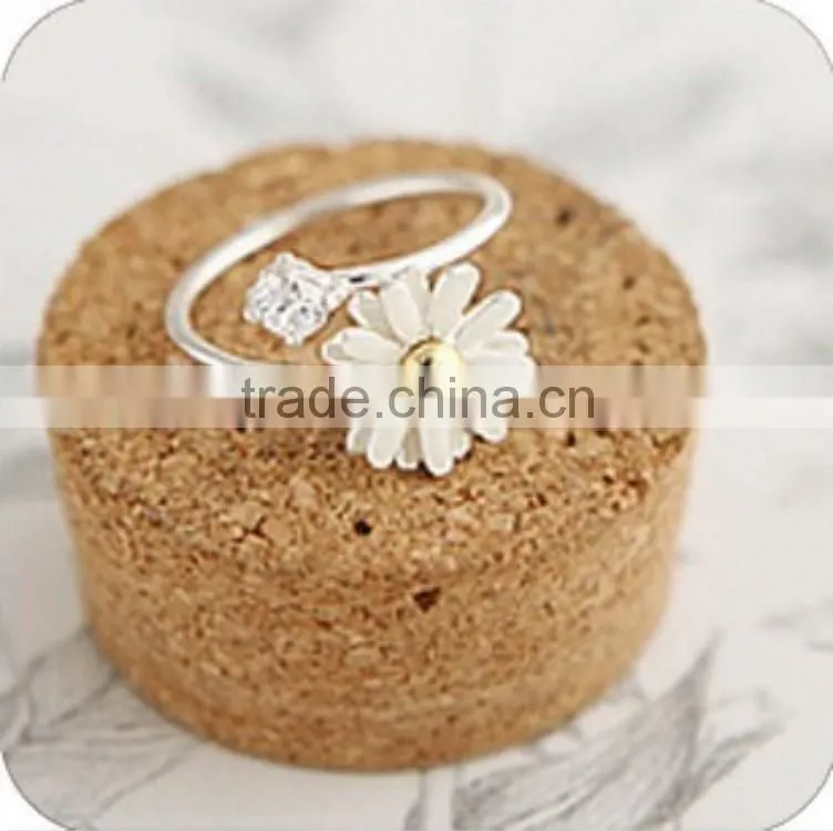Cheapest popular rhinestone flower design charm cuff ring for woman