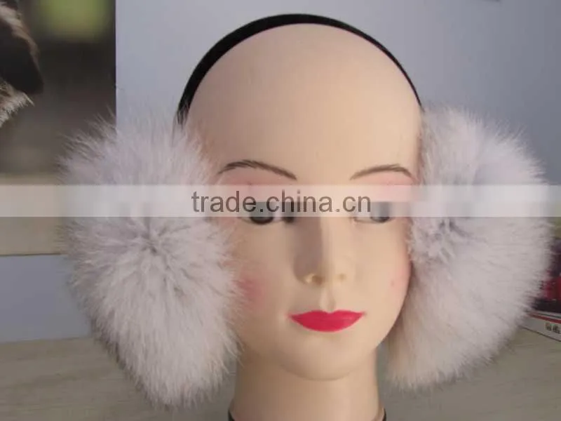 multy color warm fox fur hat earmuffs
