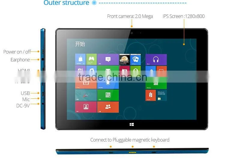 Windows8.1 Quad-core 1.83GHZ tablet pc 10.1 inch tablet ips screen support 64 GB SD card slot