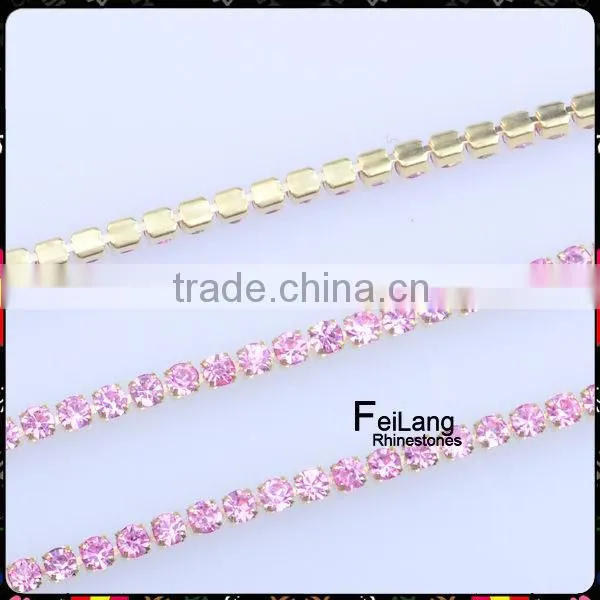2mm ss6.5 rhinestone crystal cup chain strass cup chain