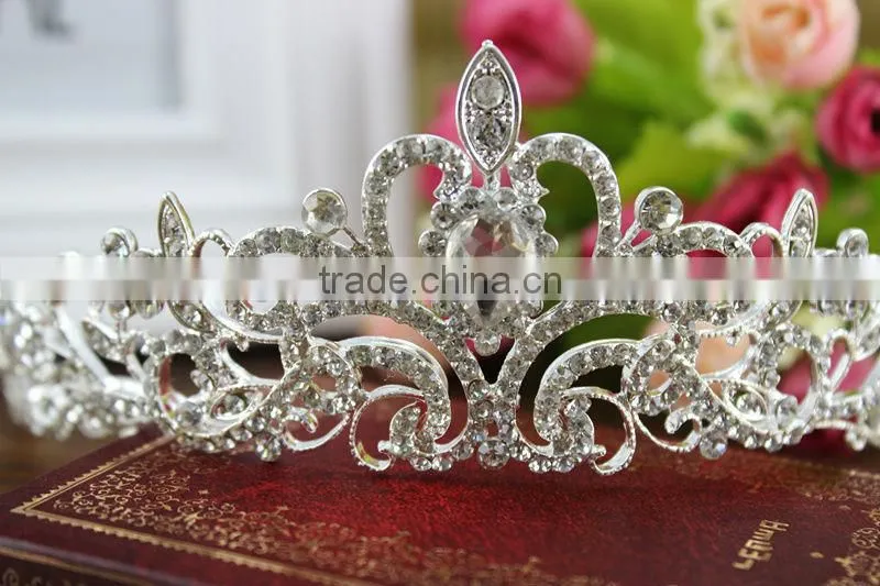 2014 New Design crystal Bridal Crown rhinestones applique trims