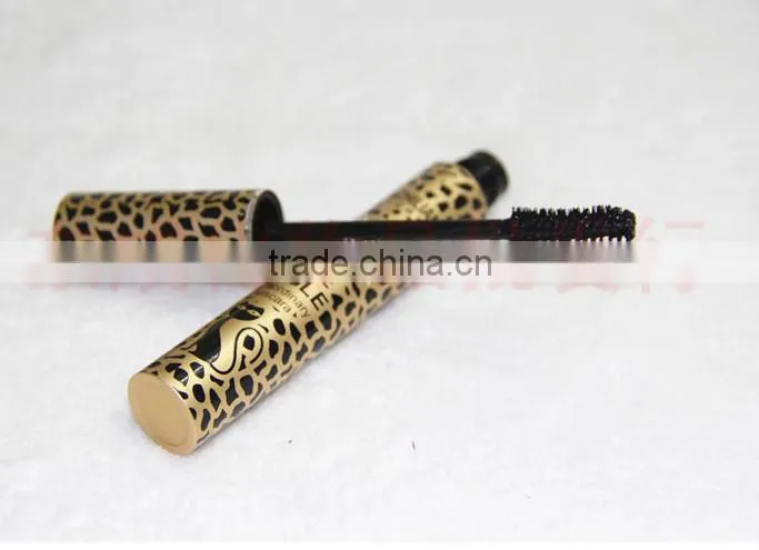 2015 Excellent Quality black color 3d Fiber Lashes Mascara Leopard Tube