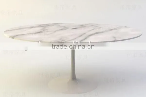 Marble top Eero Saarinen oval dining table replica