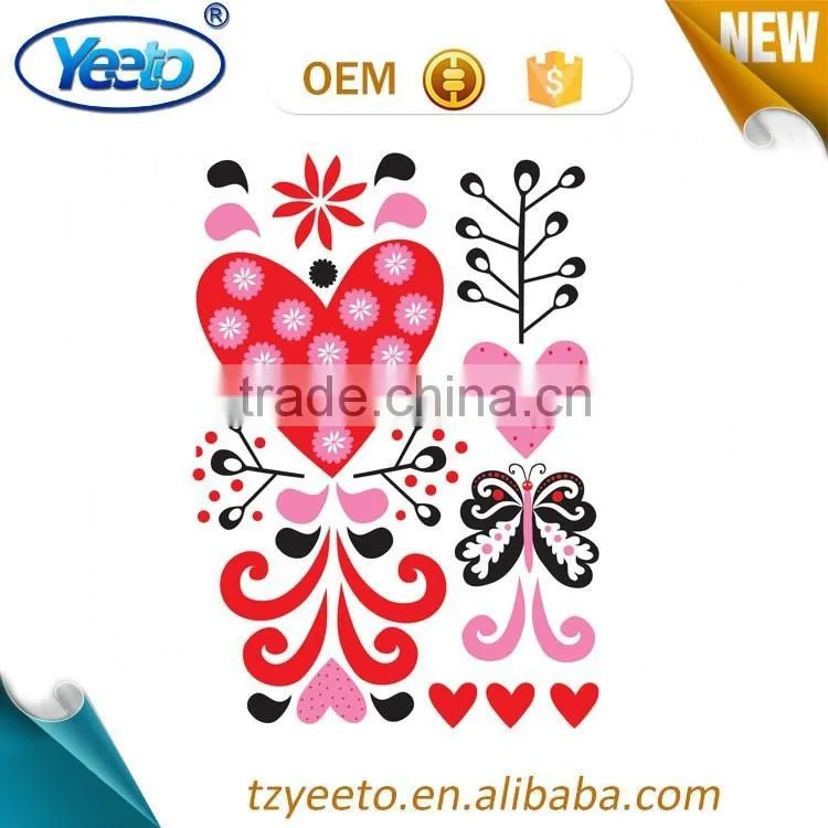 OEM Flower Decal Shinny Glitter PVC Wall Sticker
