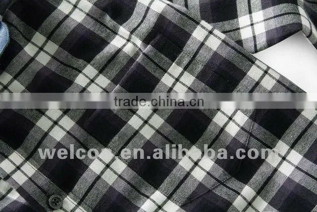 Latest pure cotton city leisure long sleeve fashion casual classic plaid shirts for men