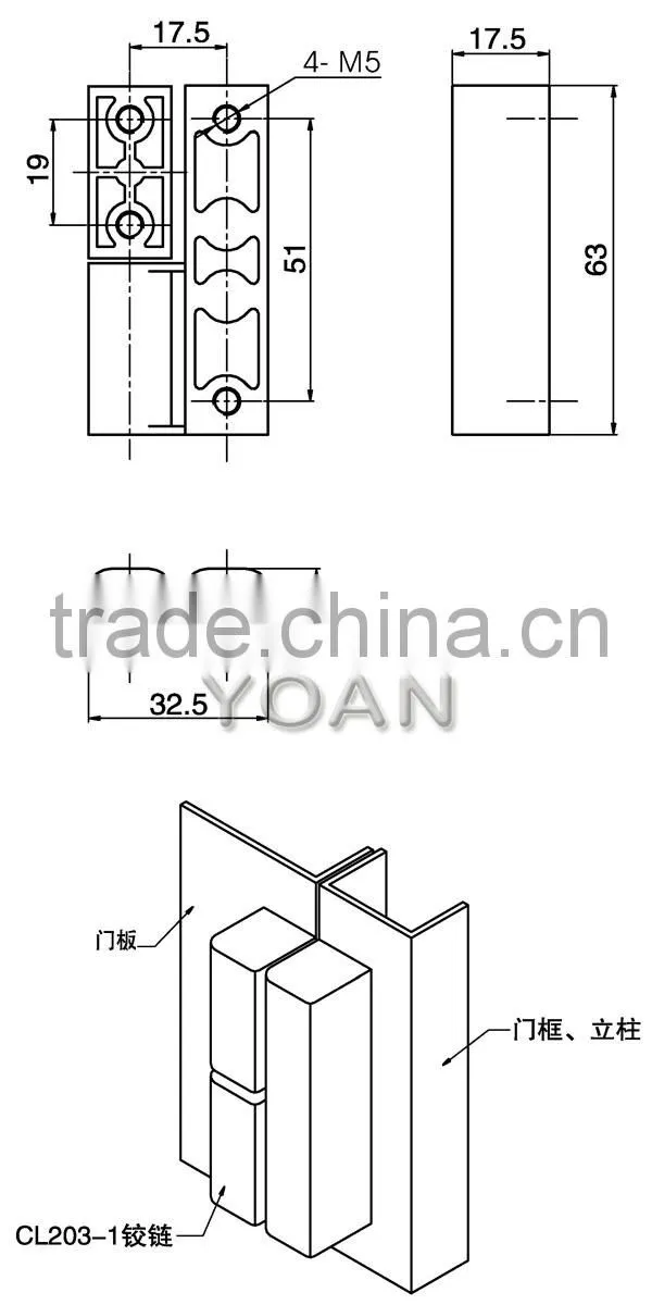 heavy duty Cabinet door Hinge Detachable door Hinge