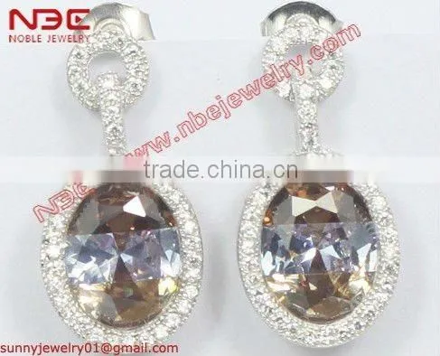 Hot sale cheep 925 silver earrings jewelry,romantic heart design silver jewellery,morden 925 silver cubic zircon earrings