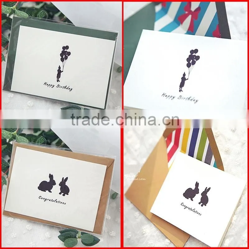 Custom Printing Paper Greeting Card with Envelope Wholesale