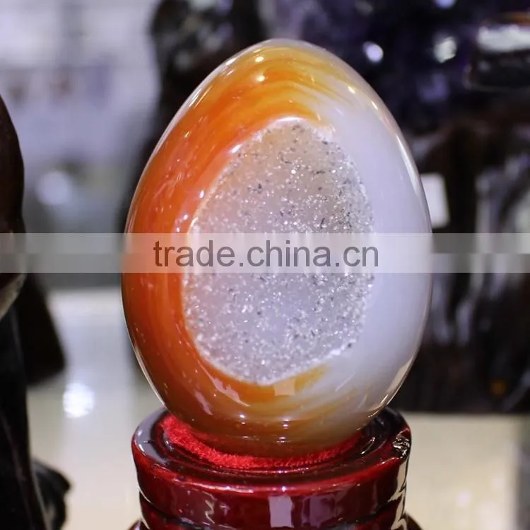 Moss Agate Geode Gemstone Egg Wholesale