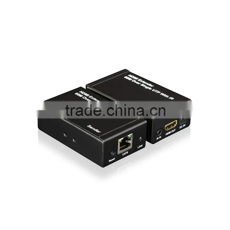 Wholesale 60m HDMI Network Extender Over Single Cable with IR cat5e/6 Ethernet Cable 3D&1080P Supported Compatible HDCP