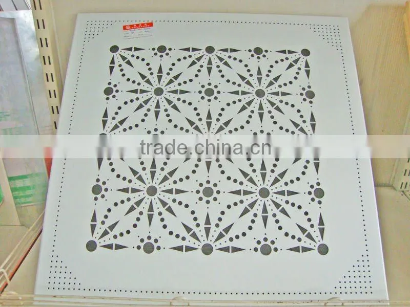 Perforated metal lay in 2x2/600*600 ceiling tiles/lay on ceiling 595*595(ISO9001,CE)