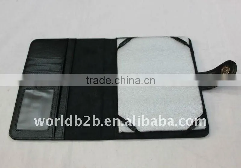 Booklet design Leather Cover Case for the Kindle Touch,with Card Slot