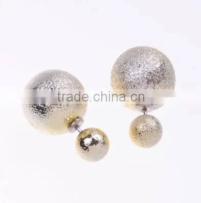 200pairs New arrival candy color earrings fashion double pearl earings jewelry pendientes trendy stud earrings E070314