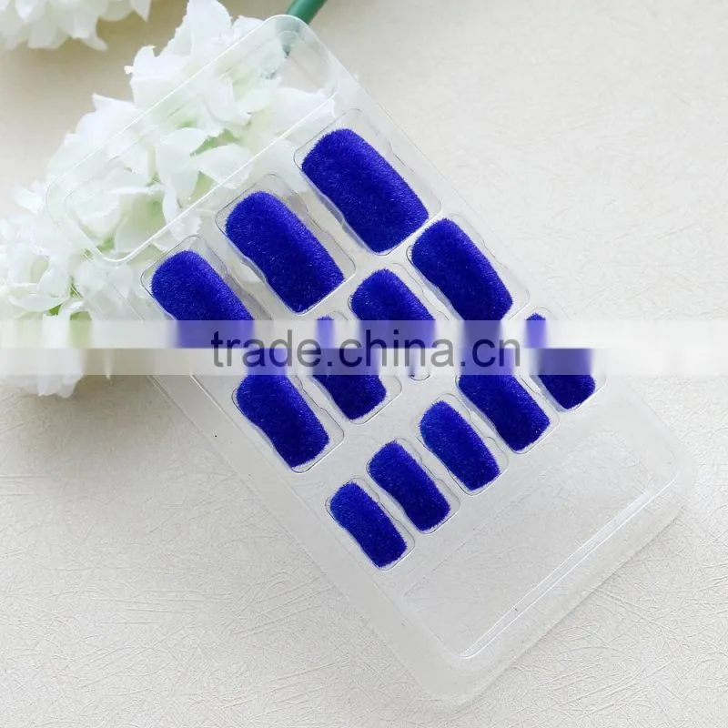12pcs Velvet artificial nails, fake nail tips for nail art designs ABS nail tips