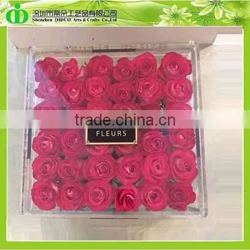 DDX-0231 Trade Assurance Customized Acrylic Flower Storage Box