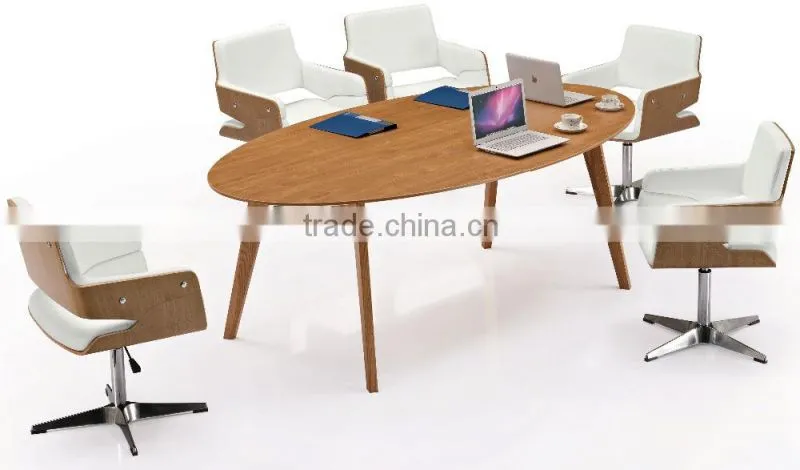 Modern Tempered Round Glass Conference Table Meeting Table