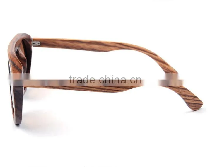 New style handmade natural bamboo wood round frame wooden sunglasses for women