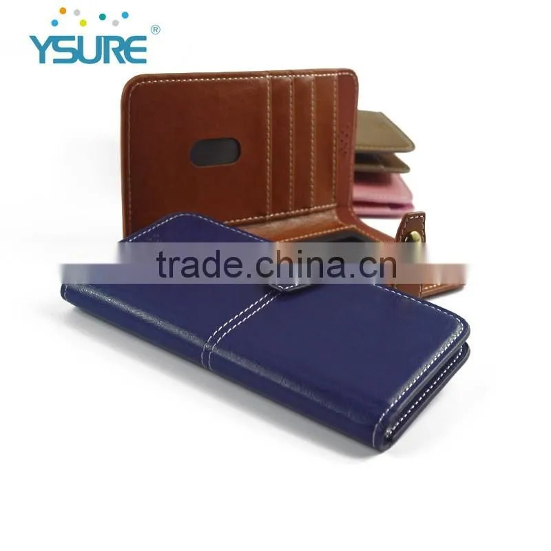 2016 New Products Colorful Style PU Leather Wallet Cases for Universal Mobile phone with many Card Slots