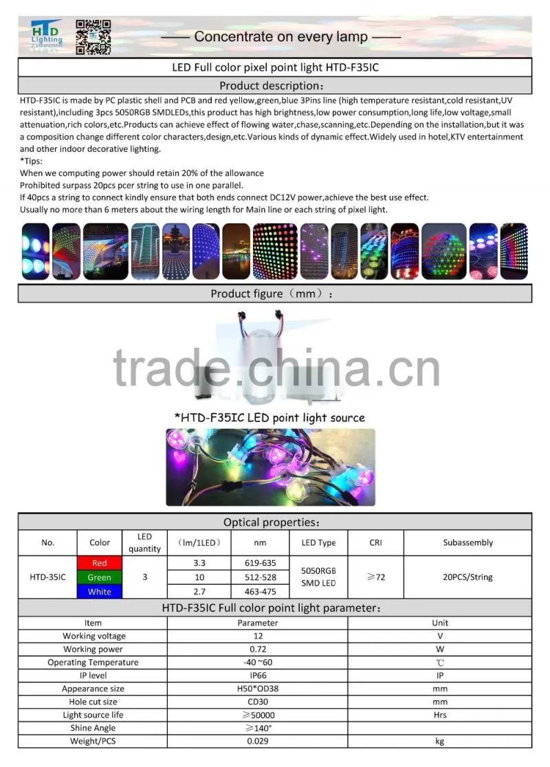 diameter 30mm cutout IP65 waterproof LED point light source
