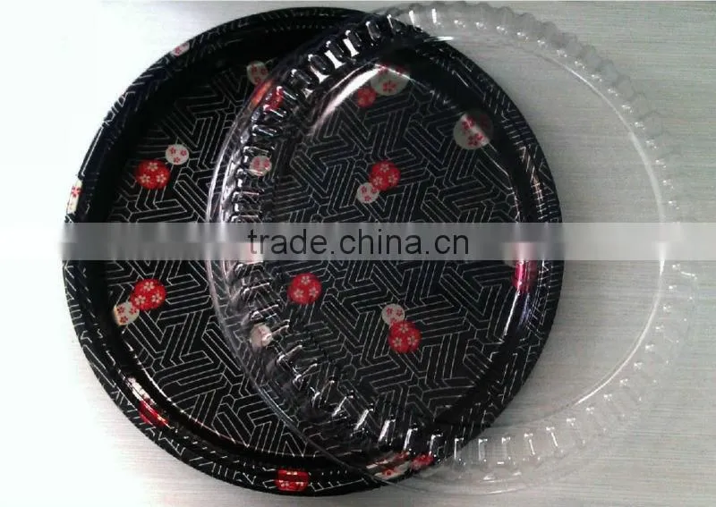Disposable Plastic Round Black Sushi Containers