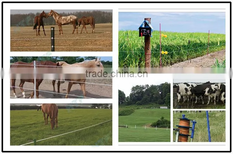 solar electric fence polyrope for fence panel